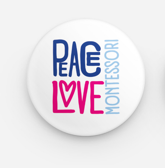 Set of 50 Peace Love and Montessori Buttons