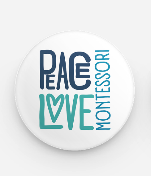 Set of 50 Peace Love and Montessori Buttons